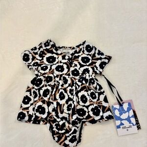 Diane Von Furstenberg Black and White Floral Kids Dress